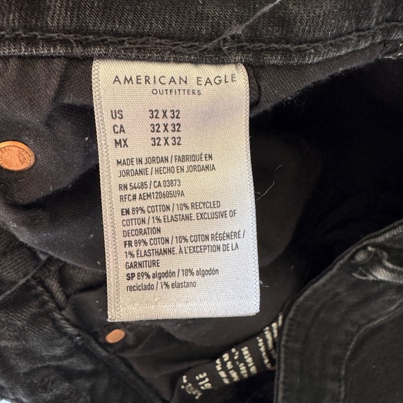 American‎ Eagle Black Denim Men's Airflex+ Jeans Size 32x32 Casual Campus Y2K - Picture 8 of 15